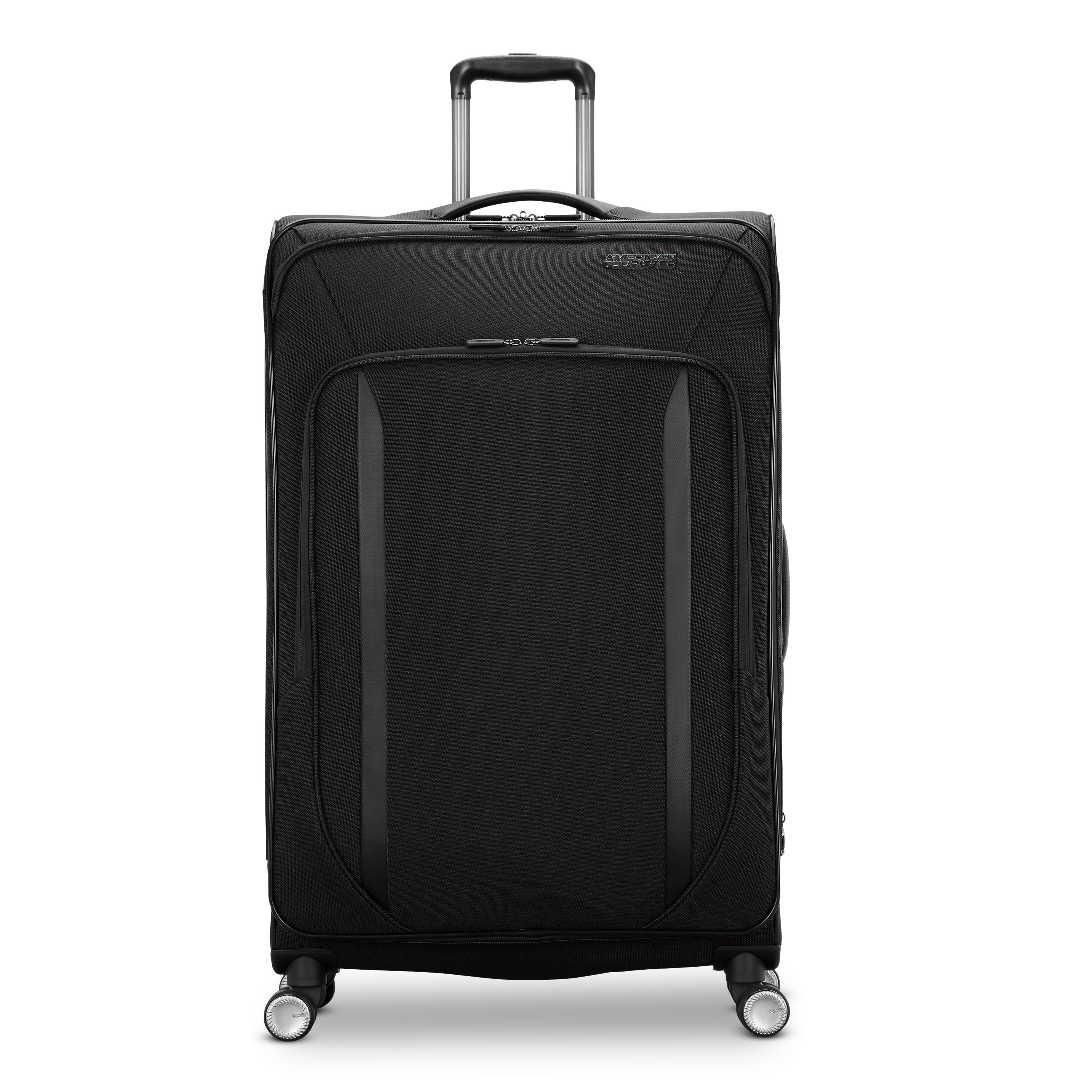 American Tourister Dash XLT Softside Large Checked Luggage with Spinner Wheels Single Piece - Black