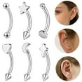 thumbnail image 2 of QQTDFG 1 Pc Stainless Steel Eyebrow Ring Lip Ring Daith Helix Eyebrow Piercing Jewelry-Style 1-1.2mm*10mm, 2 of 9