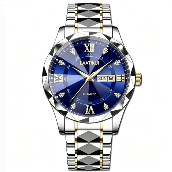 LAATIKUI Reloj de Cuarzo para Hombre Impermeable Casual de Negocios Luminoso para Regalo