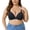 Black, variant on Women's Plus Size Wireless Triangle Bra Deep V Neck Push Up Bralettes Adjustable Straps Everyday Tshirt Bra