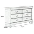 thumbnail image 5 of Benjara BM215247 Transitional Style 6 Drawer Dresser with Metal Pulls, Gray, 5 of 5