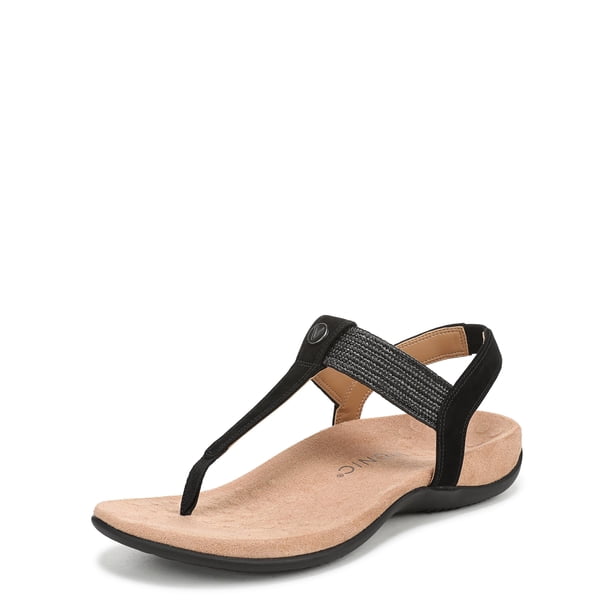 Sandalia para Mujer Vionic Brea Negra de Cuero Nobuk Talla 8 Media