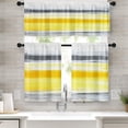thumbnail image 1 of Yellow Grey White Kitchen Curtains Stripes Window Curtains and Valances Set 36 Inch, Abstract Painting Art Short Tier Curtain for Kitchen, Modern Small Kitchen Decor, 1 of 5