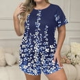 thumbnail image 2 of Tqcoqu Women's Plus Size Pajama Sets Short Sleeve Pjs 2 Piece Top and Shorts Sleepwear Comfy Soft Lounge Sets with Pockets,B-Black,Women's XL-XXXXXL, 2 of 7