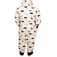 thumbnail image 4 of FNNMNNR Couples Matching Christmas Pajamas Jumpsuit Hoodie Onesie Cute Union Suit Full Zipper Romper Sleepwear, 4 of 4