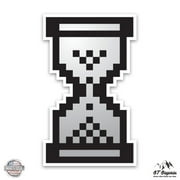 Hourglass Pixel Computer Old School - 3" Vinyl Sticker - For Car Laptop I-Pad Phone Helmet Hard Hat - Waterproof Decal