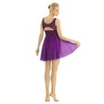 thumbnail image 2 of Robe de Danse Lyrique pour Femmes, Robe de Danse Ballet Sans Manches, Justaucorps de Performance, Robe de Gymnastique, Violet 3TG, 2 of 7