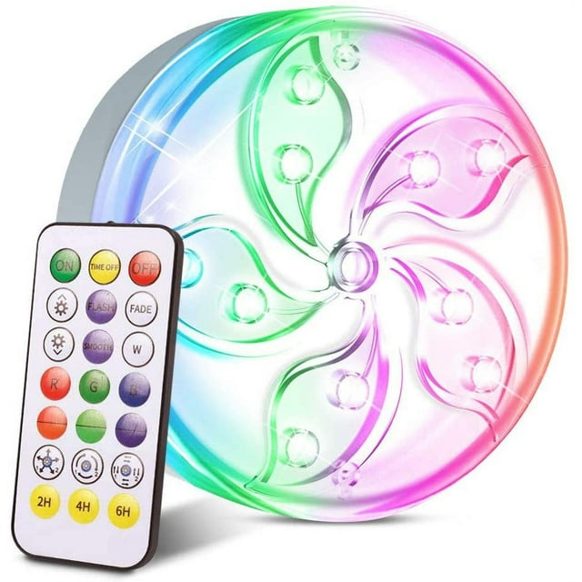 1pcs Submersible LED Lights,Led Pool Lights,Pool Lights,With Remote Control Color Changing Lights Used for Swimming Pool,Aquarium,Bathtub,Pond,Vase Base,8*8*3.5cm