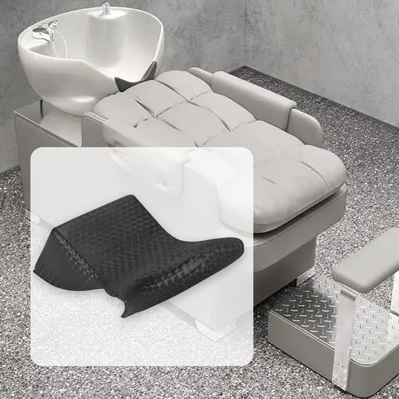 Reposacabezas para lavabo de champú, cojín de silicona para peluquería, color negro, fácil de instalar, almohadilla profesional para cuello para