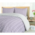 thumbnail image 5 of Ambesonne Polygons Duvet Cover Set, Monotone Striped Triangles, 2-Calking, Lavender White, 5 of 7