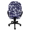thumbnail image 3 of Abstract Office Chair Slipcover, Pattern of Tie-Dye Shibori Sunburst Circles in Grunge Style Fashion Art, Protective Stretch Decorative Fabric Cover, Standard Size, Indigo and White, by Ambesonne, 3 of 5