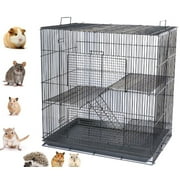 3-Tiers Small Animal Critter House Habitat Cage With Narrow 3/8-inch Wire Spacing for Guinea Pig Ferret Chinchilla Sugar Glider Rats Mice Hamster Hedgehog Gerbil