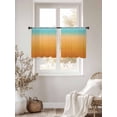 thumbnail image 2 of Turquoise Orange Sheer Curtains 45 inches Long 2 Panels Set Stripe Gradient Tiers Sheers Rod Pocket Small Window Short Curtains for Kitchen Cafe, Each 52" W x 45" L, 2 of 7