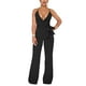 thumbnail image 5 of Mono de mujer de color liso con cuello halter en V y cordones - Conjunto informal elegante para fiesta/día a día - Tejido elástico, 5 of 6