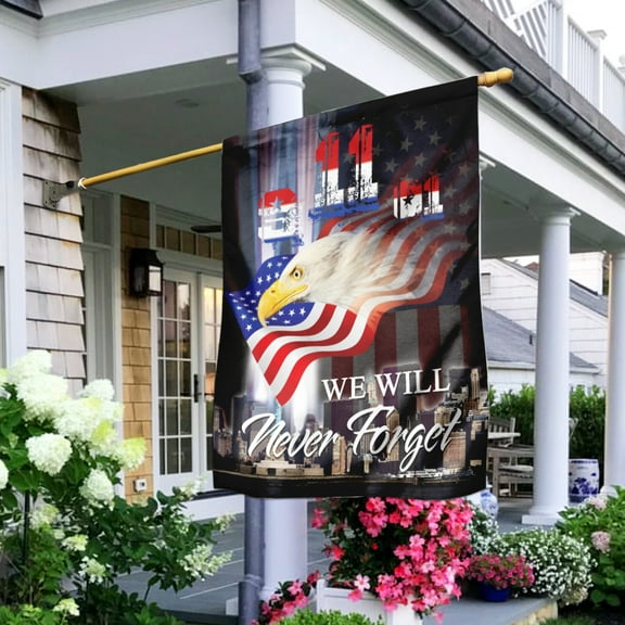 Flagwix 9 11 Never Forget Eagle Patriot Day. 9-11-01. We Will Never Forget American Flag Premium Polyester US Flag for Outside