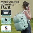 thumbnail image 2 of XJ-HOME 40L Travel Backpack, Large Expandable Carry-On Luggage Backpack, Flight-Approved, Waterproof Hiking Casual Daypack with USB Charging Port for Men Women, Fits 17.3" Laptop(Light Cyan), 2 of 6