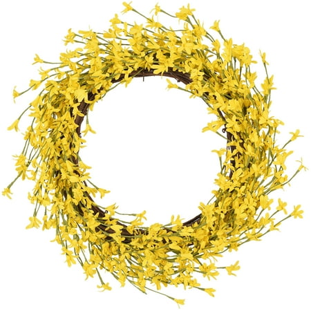 Yellow Forsythia Wreath on walmart