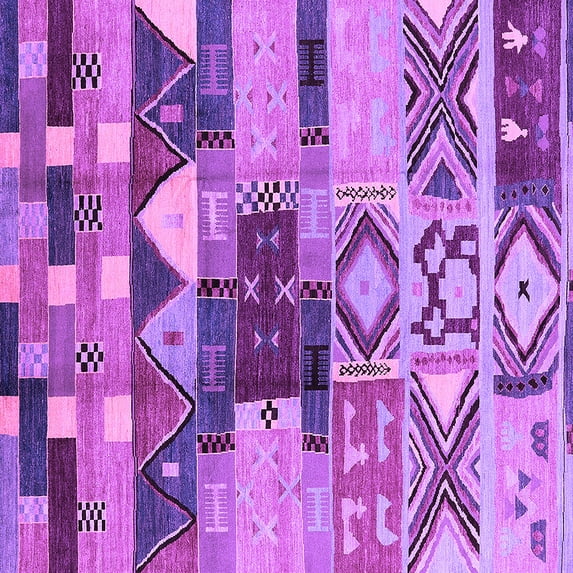 Ahgly Company Indoor Square Oriental Purple Industrial Area Rugs, 5' Square