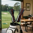 thumbnail image 4 of Yuyamidu American Flag Golf Club Head Covers for Driver, Fairway Hybrid Woods PU Leather Golf Wood Head Covers Driver Headcover, Fairway Wood Head Cover, Golf Hybrid Head Cover, 4th of July, 4 of 7
