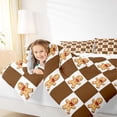 thumbnail image 4 of Feelyou Brown Gingerbread Man Queen Comforter Set, Plaid Buffalo Bedding Sets, Teens Boys Girls Kids Reversible Bedding Comforter Set, Ultra Soft Home Decor, 3pcs, 4 of 8