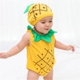 thumbnail image 2 of Mercatoo Toddler Girls Boys Set Sleeveless Fruit Print Crawling Suit Includes Hats 3Pcs Clothes Outfit Baby Home Clothing, 2 of 6