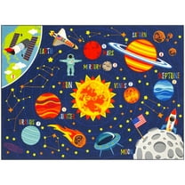 KC Cubs: Educational Rug: Solar System Map - 3x5' Playmat - Interactive Outer Space Play, Activity Area Carpet, Bedroom-Classroom, Baby-Toddler-Kids