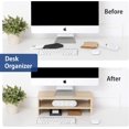 thumbnail image 4 of Computer Monitor Stand . s Laptop Riser with Storage Shelf Wooden Desk Organizer for Home Office Use (Oak), 4 of 8