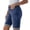 Blue women high waisted bermuda pants a1, variant on Cagogo Women High Waisted Bermuda Pants Casual Cuffed Shorts for Summer Travel Lounge Loose Fit Beach Work Trousers with Pockets Fashion Clothes, Dark Blue L