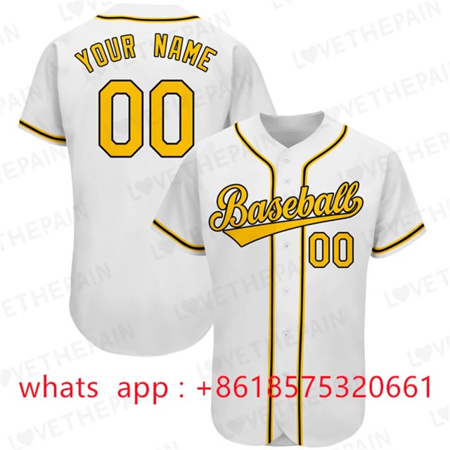 New Style Custom Baseball Jersey Team Training Uniform Printing Add Own Name Number Softball Sports White Green Men Ladies/Kids