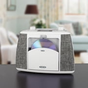 Jensen CD-565 Bluetooth CD/Radio Player, White/Gray