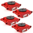 thumbnail image 1 of BeesClover 4 Pcs Chariot de Machinerie Industrielle, Chariot en Acier au Carbone Robuste de 6 Tonnes avec Rotation à 360° et 4 Roues en Pu, Idéal pour Ateliers, Entrepôts, 1 of 9