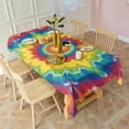thumbnail image 3 of Rainbow Tie Dye Star Mandala Pattern Rectangle Tablecloth 60"x102",Waterproof Polyester Rectangle Table Cloth, Wipeable Spillproof Polyester Tablecloth for Dining, Camping, Indoor and Outdoor, 3 of 6
