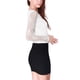 thumbnail image 3 of Top de encaje Con Bordado de Flores Allegra K Blanco M, 3 of 4