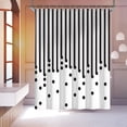 thumbnail image 2 of Black and White Shower Curtain Fabric Shower Curtain for Bathroom Modern Black Striped Shower Curtain Summer Water Repellent in Bath 72x72 inches Shower Curtains Set with Hooks, 2 of 6