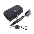 thumbnail image 2 of Golf Club Brush Toalla de golf Accesorios de limpieza para hombres Mujeres con clip, Toalla de microfibra de gimnasio de limpieza de clubes Toalla de Toalla negra, 2 of 8