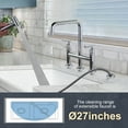 thumbnail image 4 of WOWOW Brass Double Handle Bridge Kitchen Faucet, Deck Mount Kitchen Sink Faucet with Side Sprayer, 4 of 8