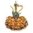 thumbnail image 1 of Vintage European Coffee Pot Set with 6 Cups, Teapot Tea Service Set, Zinc Alloy, Decoration, Perfect Gift, 1 of 7