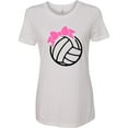 thumbnail image 3 of Inktastic Volleyball with Pink Bow Women's T-Shirt, 3 of 5