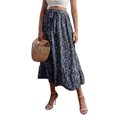 thumbnail image 3 of Txlixc, vestido Floral de verano para mujer, cintura alta, bohemio, fluido, falda oscilante, informal, línea A, cintura elástica, lazo, volante, longitud media, vestido de playa Txlixc  Casual, 3 of 7