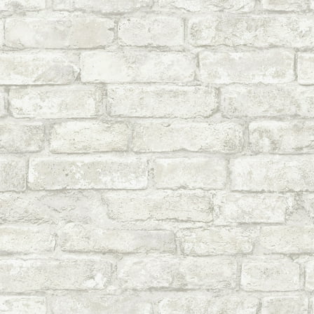 InHome White Washed Denver Brick Peel And Stick Pvc Adhesive Wallpaper, 216-in by 20.5-in, 30.75 sq. ft.