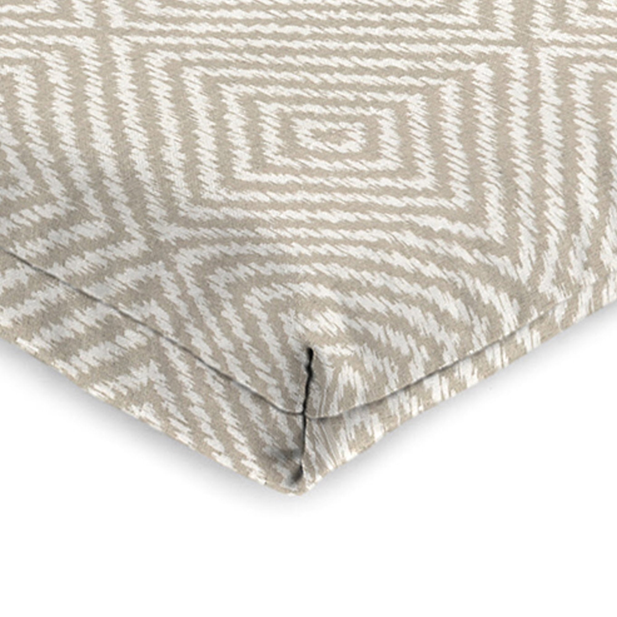 Jordan Manufacturing 44" x 21" Encore Birch Taupe Diamond Rectangular Outdoor Chair Cushion with Ties and Hanger Loop (2 Pack)