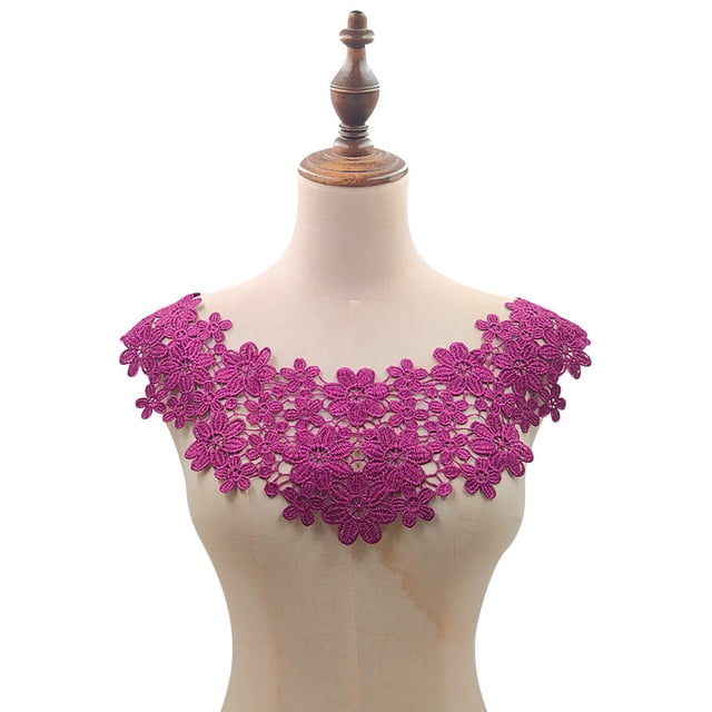 Trayknick Lace Neckline Hollow Design DIY Craft Embroidery Lace Hollow Neckline for Sewing DIY
