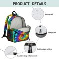 thumbnail image 3 of Green and Yellow Tie Dye Pattern Backpack for School, Cute School Bag with Adjustable Shoulder Straps and Padded Back, 13.8"x11.4"x6", 3 of 4
