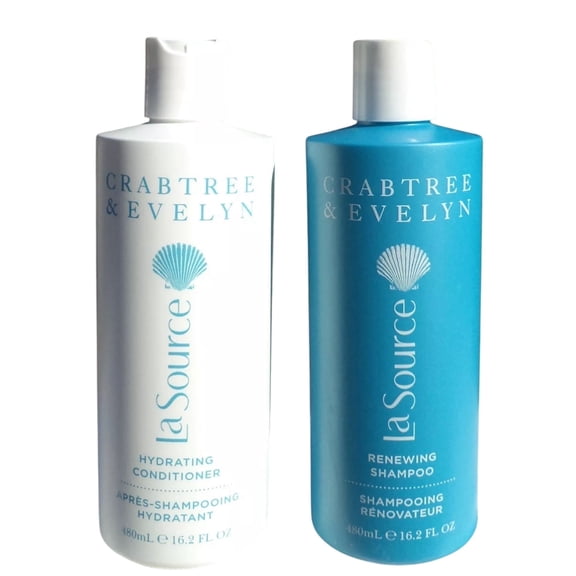 Crabtree & Evelyn La Source Renewing Shampoo & Hydrating Conditioner Set with Aqua, 2 Piece