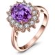thumbnail image 3 of Anillos de compromiso con halo de zafiro y piedra natal de la princesa Diana Kate Middleton para mujer, aniversario de plata de ley 925 chapada en oro rosa amarillo blanco de 14 quilates, anillos de p, 3 of 5