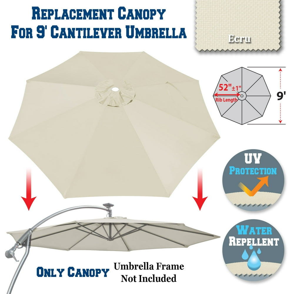 Sunrise 9ft 8 Ribs Outdoor, Patio Cantilever, Hanging Umbrella Cover