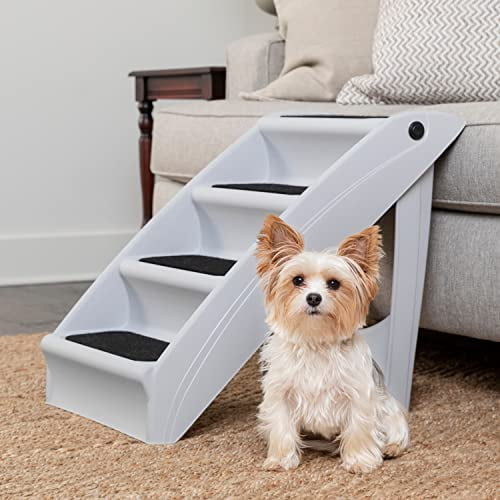 PetSafe CozyUp Folding Dog Stairs - Pet Stairs for Indoor/Outdoor at Home or Travel - Dog Steps for High Beds - Pet Steps with Siderails, Non-Slip Pads - Durable, Support up to 150 lbs - L
