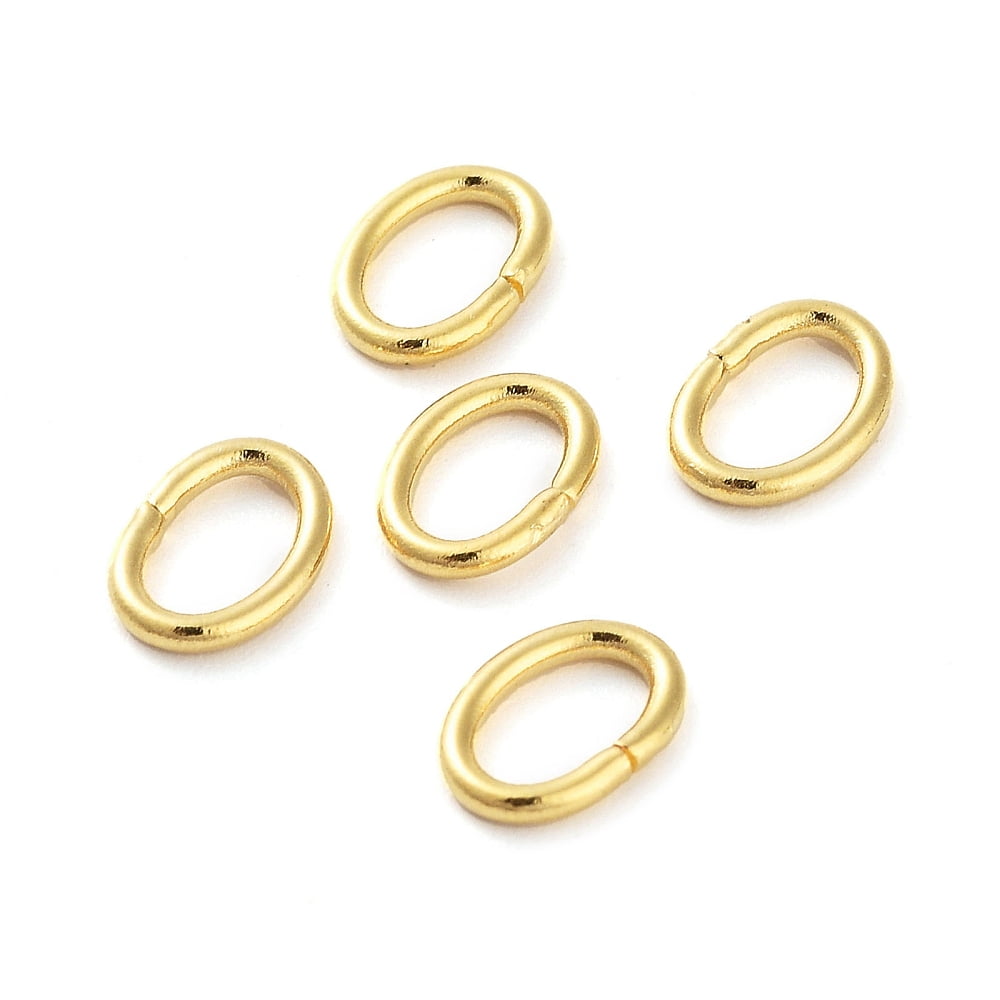 304 Stainless Steel Jump Rings Closed Jump Rings Oval Real 18K Gold Plated 5x7x1mm Inner Diameter: 3x5mm