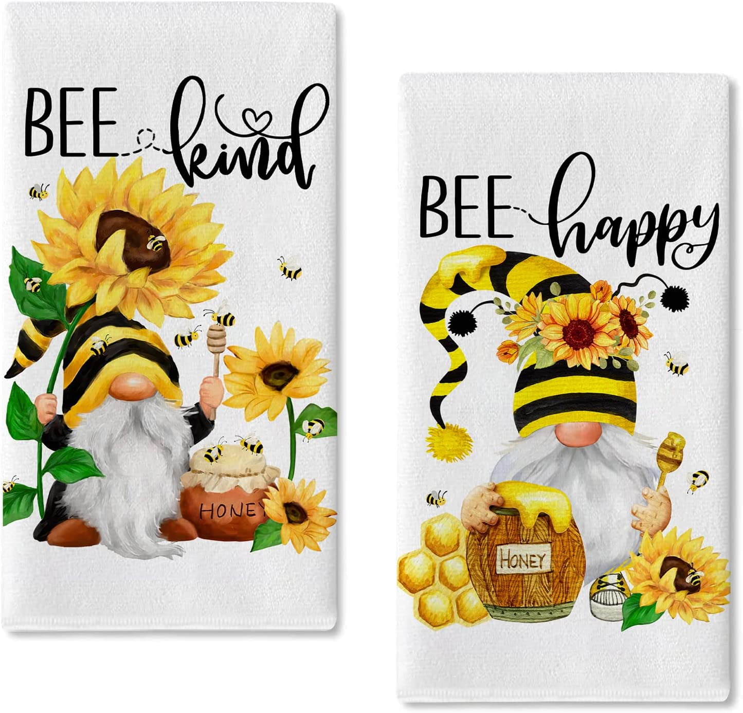 Bee Sunflower Kitchen Towels, Summer Gnome Dish Towels Watermelon Lemon Tea  Towels, Sunshine Hand Towels Absorbent Plaid Towels For Kitchen  Housewarming Gifts - Temu