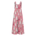 thumbnail image 4 of Christmas Womens Jumpsuits Snowflake Printed Rompers Spaghetti Strap Jumpsuits Santa Outfits Loose Overalls with Pocket, 4 of 5